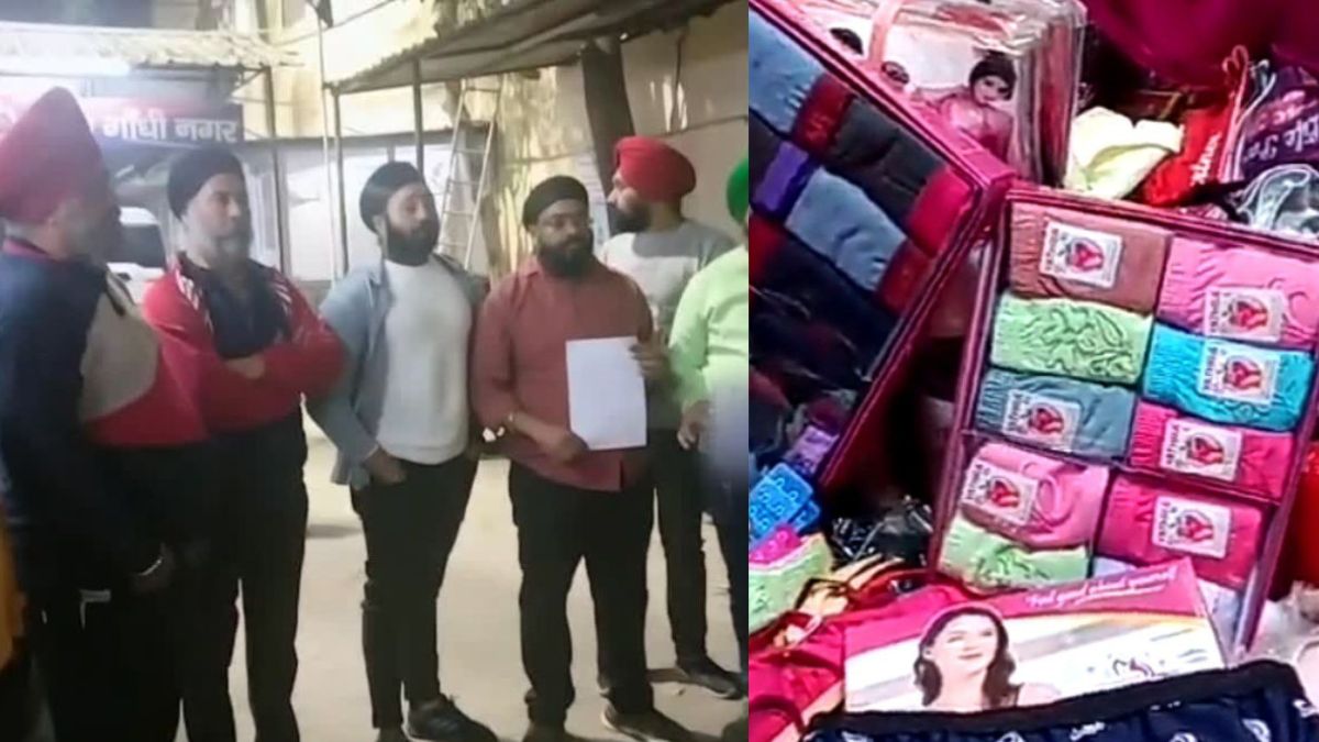 Video: Gandhinagar shopkeeper caught selling women undergarments with Sikh symbol engraved on them, locals demand legal action