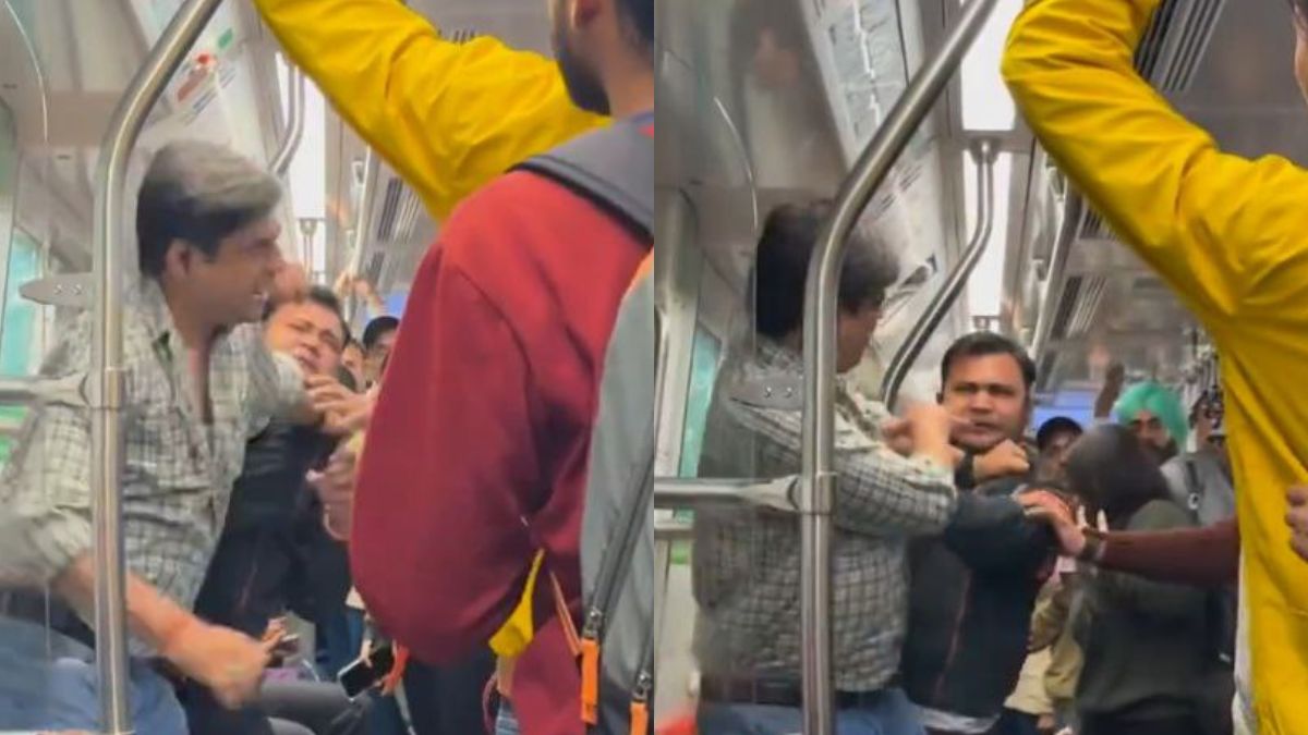 Delhi Metro Fight: Video showing two men beating each other mercilessly goes viral, netizens say, “Animal dekh kar…”