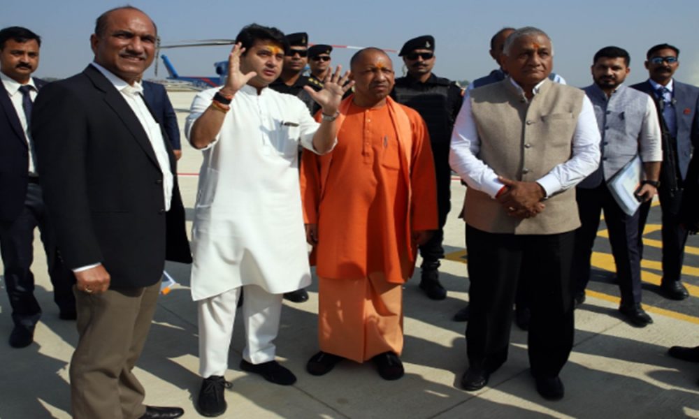CM Yogi, Jyotiraditya Scindia inspect Shri Ram International Airport in Ayodhya