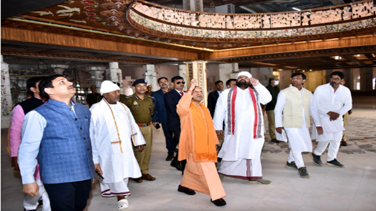 CM Yogi takes stock of preparation at Varanasi’s Swarveda Mahamandir Dham ahead of PM’s visit