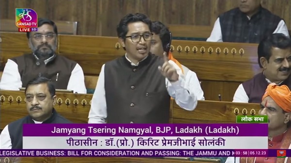 “Needs peace, security more than elections”: Ladakh MP Jamyang Namgyal in Lok Sabha amid debate on two Bills on J-K