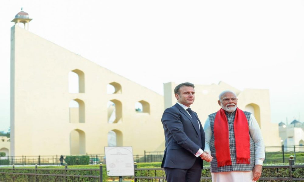 PM Modi gifts replica of Ram Mandir to French President Macron in Jaipur