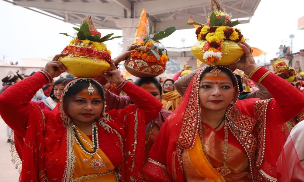 Women take out’Jal Kalash Yatra’ in Ayodhya