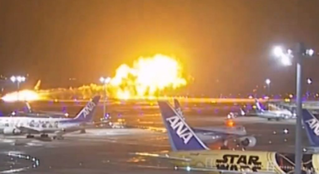 Japan plane fire- -