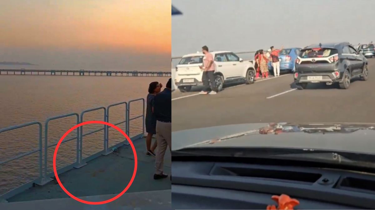 Atal Setu: From Gutkha stains to parked car queues, videos showing public defacing India’s longest sea bridge goes viral, internet reacts