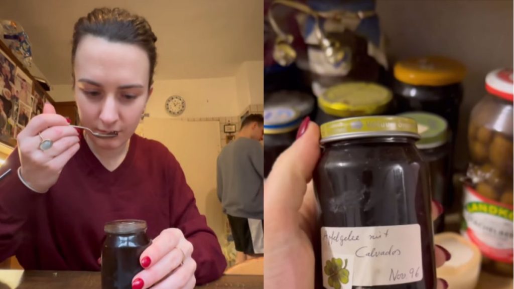 woman eat jam