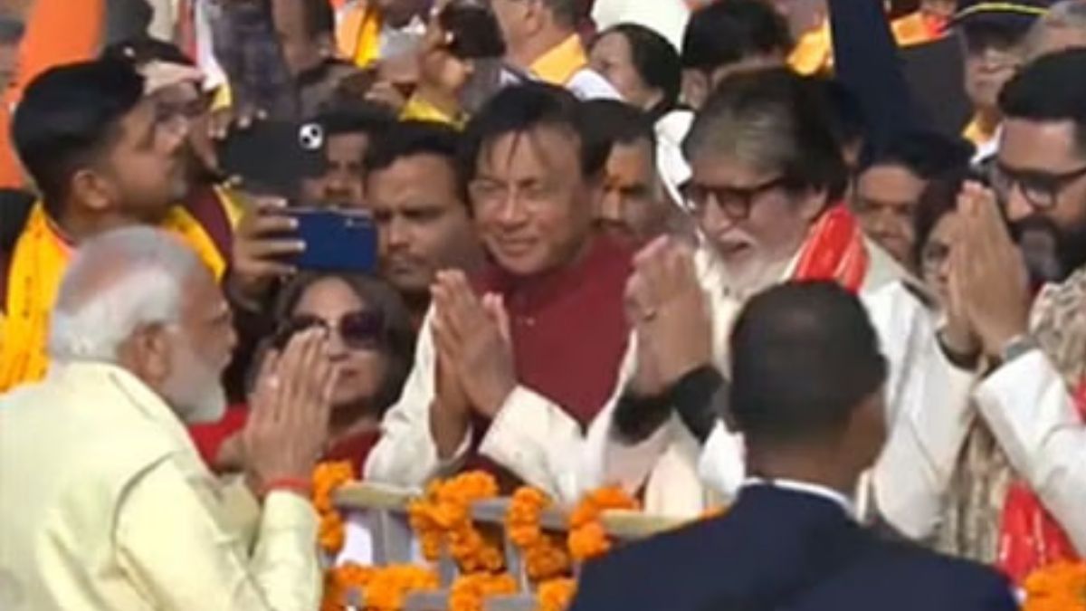 PM Modi, Big B exchange pleasantries on sidelines of ‘Pran Pratishtha’ ceremony in Ayodhya
