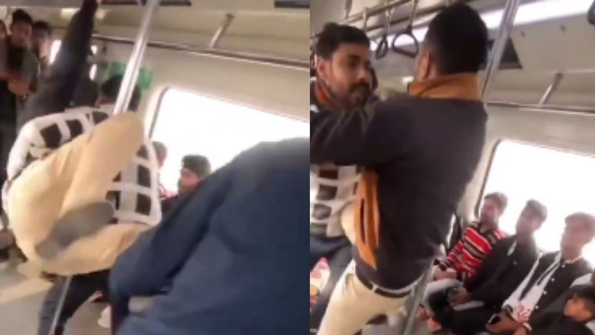 Delhi Metro fight: Three men beat each other after heated altercation inside moving metro train, video goes viral
