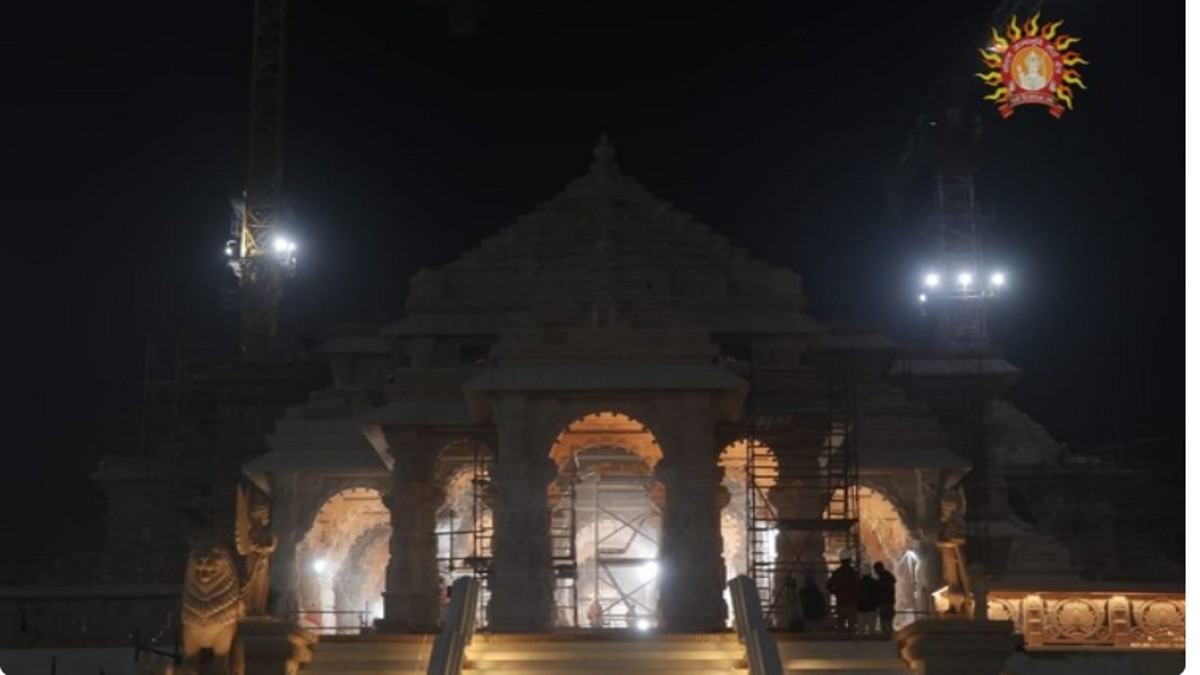 Breathtaking pictures of Ram Mandir bathed in nightlight shared by Ram Janmbhoomi Trust