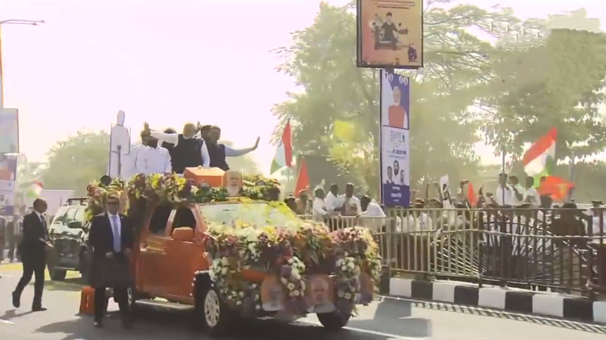 PM Narendra Modi holds roadshow in Maharashtra’s Nashik