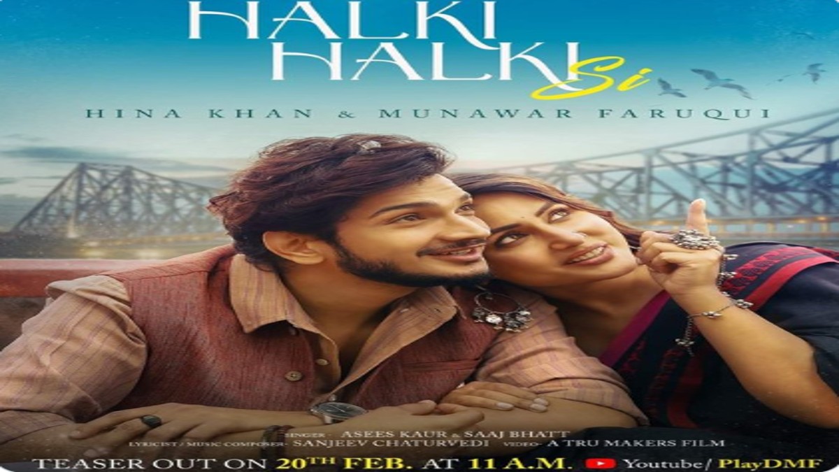 Hina Khan, Munawar Faruqui look stunning in the poster of their upcoming song ‘Halki Halki Si’