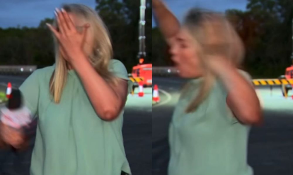 Viral Video: Australian reporter fights with mosquito, ends up slapping her face on National TV