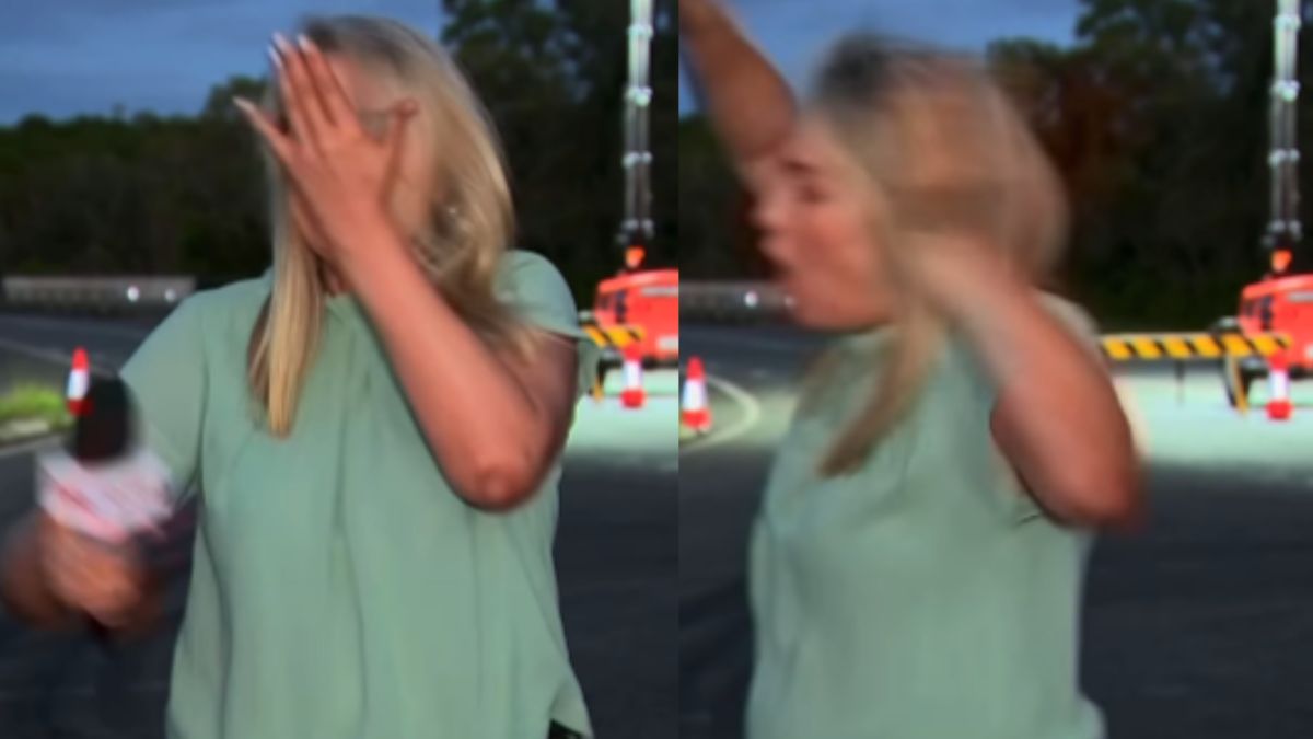 Viral Video: Australian reporter fights with mosquito, ends up slapping her face on National TV
