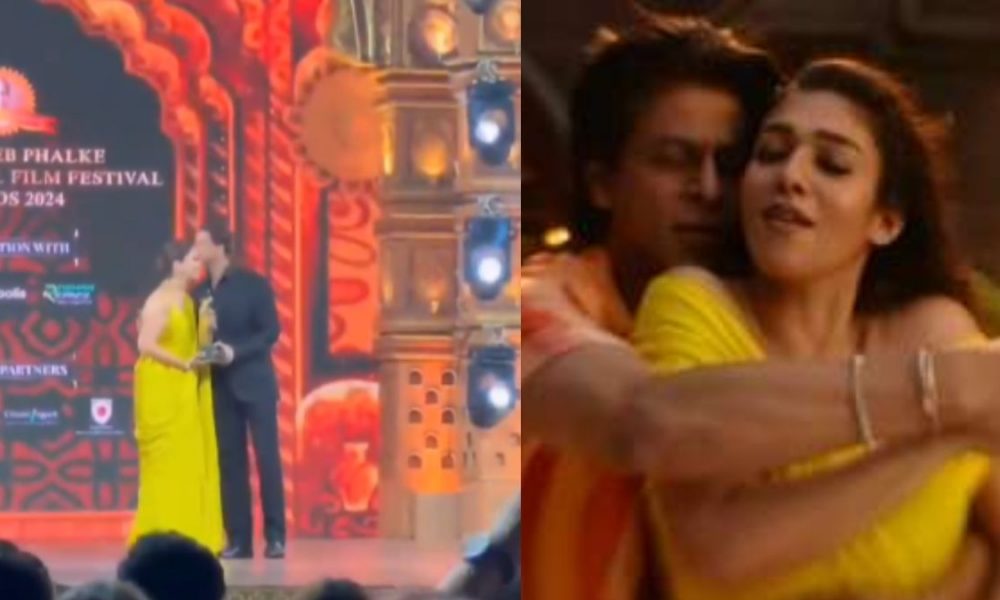 Watch: Shah Rukh Khan kisses Nayanthara during award ceremony, video viral