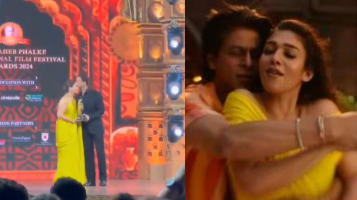 Watch: Shah Rukh Khan kisses Nayanthara during award ceremony, video viral