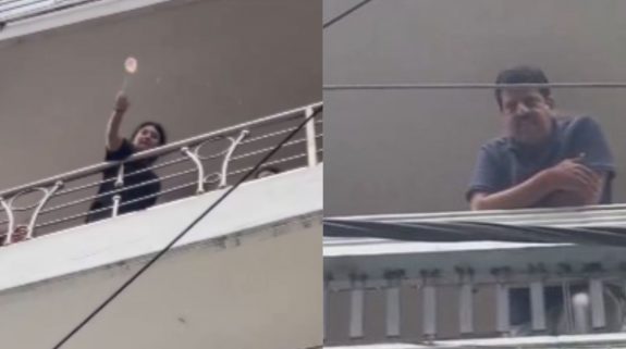 Watch: Girl attacks movie maker Rohan Jain with water balloons despite him protesting, family justifies her saying, “Maze le rahe ho” | Viral Video