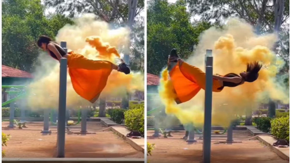 Watch: Women’s Saree catches fire while performing stunt, Netizens say, All this for a Reel, Really!!