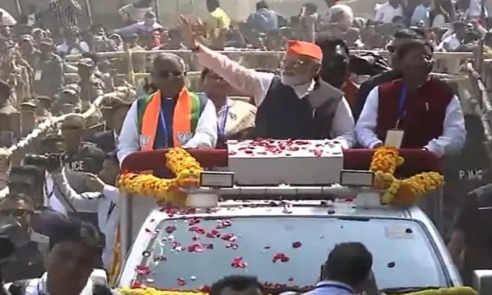 PM Modi holds roadshow in Jharkhand’s Dhanbad