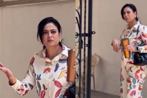 Viral Video: Shweta Tiwari gets frustrated after Paps comes near her house, netizens say “Overacting…”