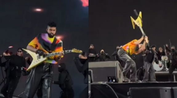 Video: AP Dhillon destroys guitar during on-stage performance, Netizens call him “Frustrated”