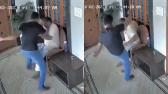 Video showing man brutally beating his father over property dispute goes viral, netizens say, “monster”