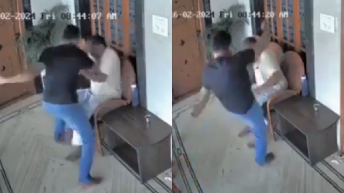 Video showing man brutally beating his father over property dispute goes viral, netizens say, “monster”