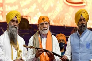 “Serves as a guiding light,” PM Modi pays tribute to ninth Sikh Guru Tegh Bahadur on his birth anniversary