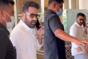 Jr NTR loses cool at Paparazzi after they try to follow him inside Hotel