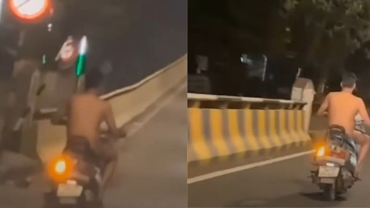 Watch: Naked man publicly rides scooter at night, Video from Nagpur goes viral