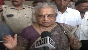 “Don’t sit at home, come out and vote, it’s your right..” says RS MP Sudha Murty after casting vote in Bengaluru