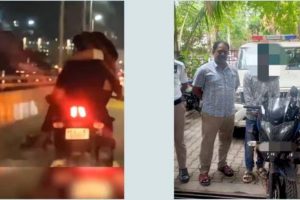 Man booked for riding bike with a woman on lap, cops say road not a stage for stunts
