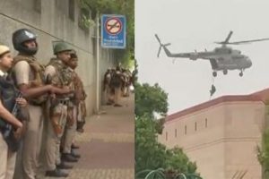 Security forces conduct mock drills at key locations in Delhi following recent hoax bomb threats at various schools in the state