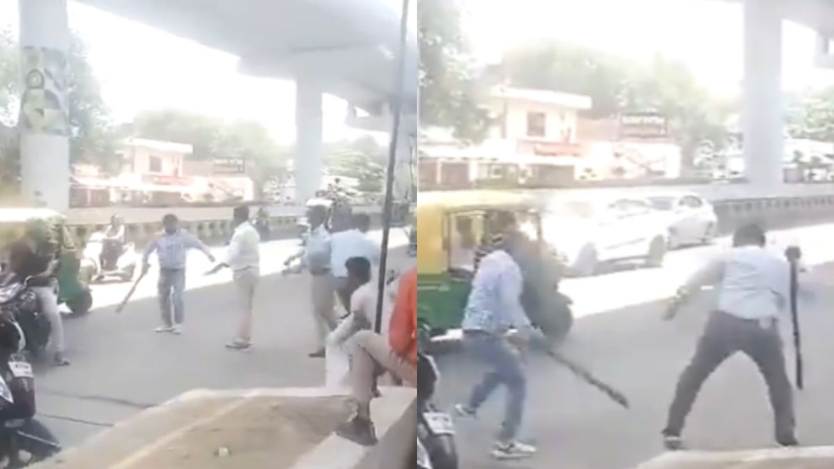 Watch: UP men beat one another with belt & bat on busy road, Video goes Viral