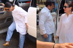 Viral Video: Kareena Kapoor nearly falls while stepping out of her car to cast vote for Lok Sabha Election 2024, Netizens say, “Bach gayi…”