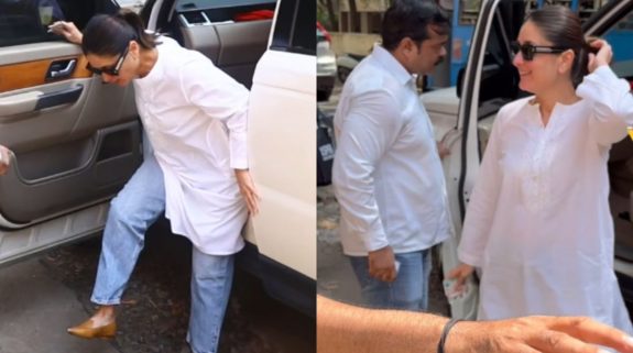 Viral Video: Kareena Kapoor nearly falls while stepping out of her car to cast vote for Lok Sabha Election 2024, Netizens say, “Bach gayi…”