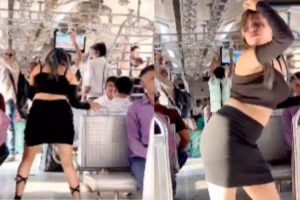 Viral Video: Woman irks passengers with ‘Vulger’ dance moves inside Mumbai Local train, Netizens react