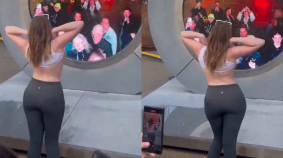 Viral Video: Woman shamelessly flashes chest at NYC-Dublin live streaming portal, Leaves netizens furious