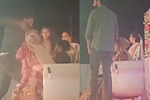 Watch: Woman’s ex-lover brutally beats her groom on wedding stage in Viral Video, netizens say, “Gareebo ka Kabir Singh…”