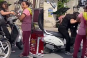 Viral Video: Mother attacks girl for allegedly calling her son to meet outside, netizens say, “Ladke ko maar…” 