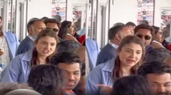 Anushka Sharma spotted indulging in war of words during India Vs Pak T20 World Cup