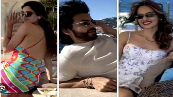 Janhvi kapoor spotted chilling with rumored boyfriend Shikhar Pahariya, Orry during a short Sea Trip