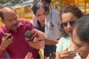 Day after getting slapped by a security personnel, Kangana Ranaut gets into a scuffle outside Parliament