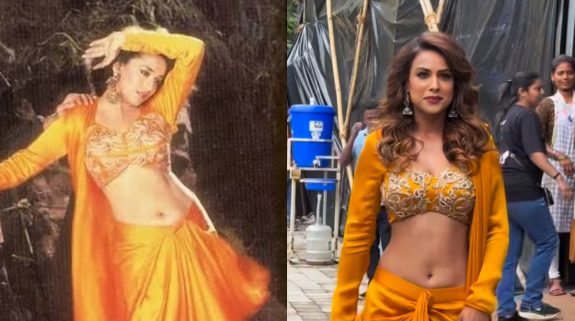 Nia Sharma gets trolled for copying Madhuri Dixit’s iconic style, netizens say, “First copy of Madhuri…” 