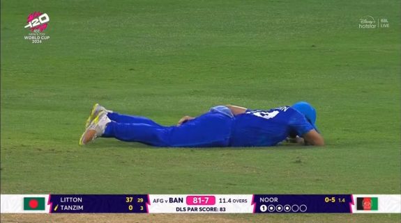 Watch: Gulbadin Naib’s on field theatrics triggers a social media reaction