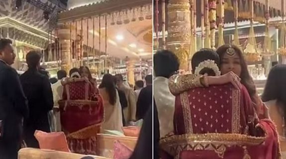 Aishwarya Rai hugs Mom-to-be Deepika Padukone at the ‘Shubh Ashirwad’ function of Anant Ambani-Radhika Merchant