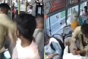 Viral Video: Men attack bus driver in Bhopal, conductor fights back heroically 