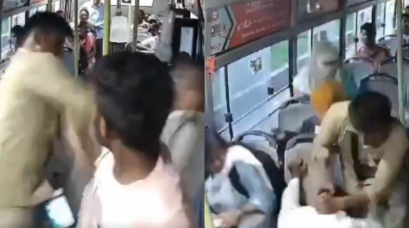 Viral Video: Men attack bus driver in Bhopal, conductor fights back heroically 