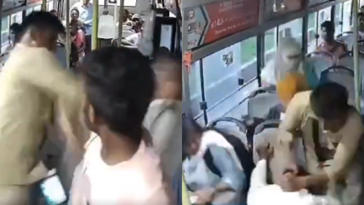 Viral Video: Men attack bus driver in Bhopal, conductor fights back heroically