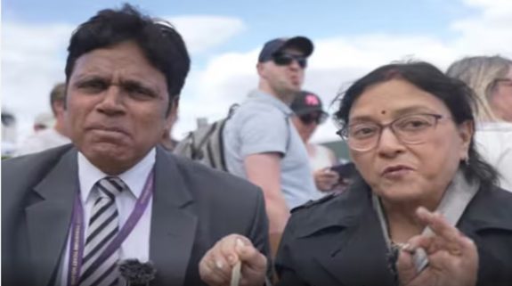 Indian Couple celebrates 36th Wedding Anniversary at Wimbeldon, says we have been Tennis fans since 1970s