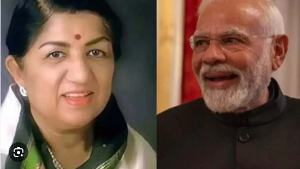 Pm with Lata Mangeshkar